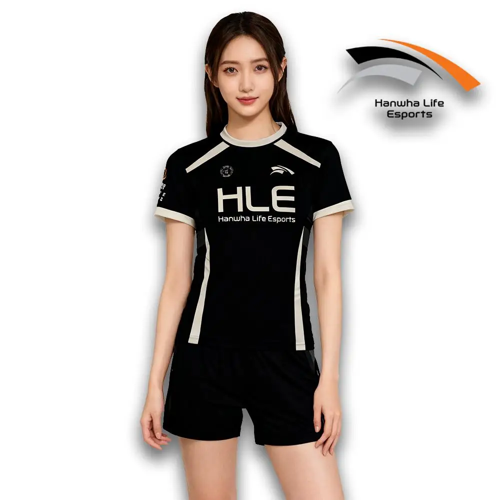 HLE S15 Worlds 2025 جيرسي Zeus Esports Pro League Team Training موحدة مروحة سوداء مخصصة للرجال والنساء تي شيرت بالجملة #3