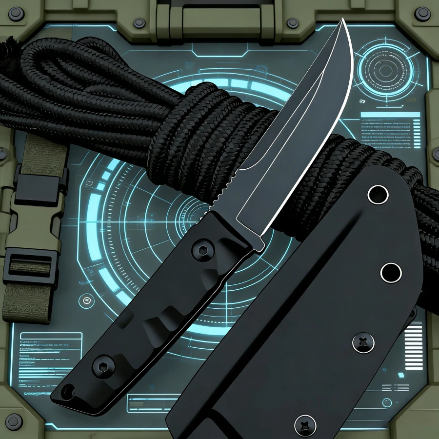 

1 шт. черный тактический нож 8Cr13mov лезвие G10 ручка портативный кемпинг открытый барбекю нож для резки мяса практичный нож для резьбы