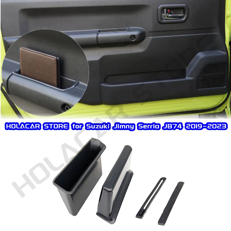 Car Interior Front Door Side Storage Box Organizer Phone Container Case Handle Pocket For Suzuki Jimny JB64 JB74 2019-2023 Gen 4