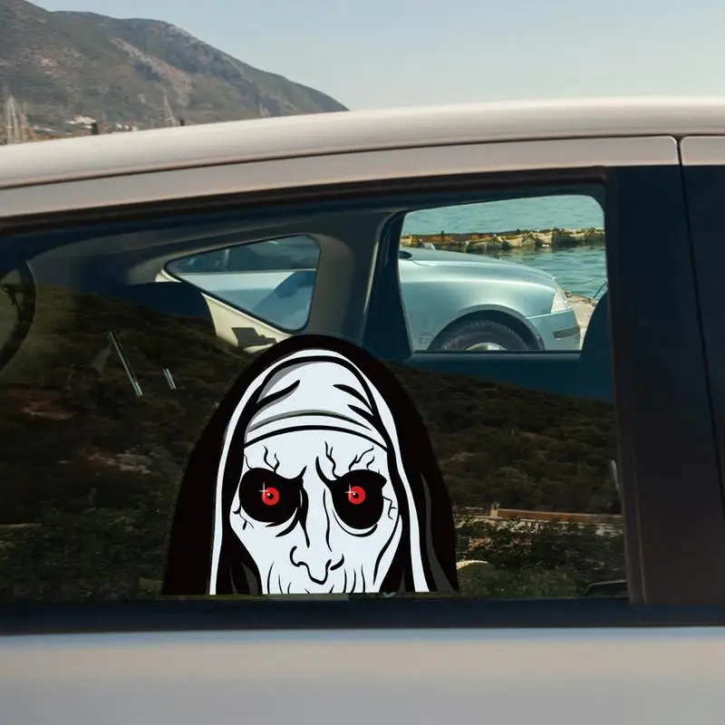 Halloween Window Stickers Colorful Static Double-Sided Spooky Decals Festive Car Decor Removable Window Anti-Collision