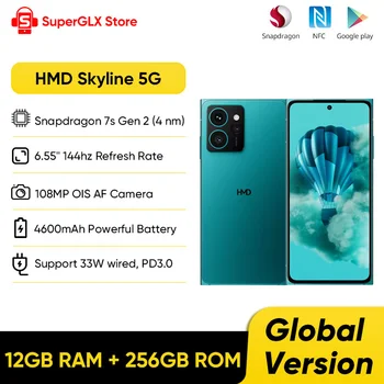 HMD-teléfono inteligente Skyline 5G, versión Global, Snapdragon 7s Gen 2, cámara de 108MP OIS AF, Zoom 4X, frecuencia de actualización de 2024 hz, NFC, novedad de 144