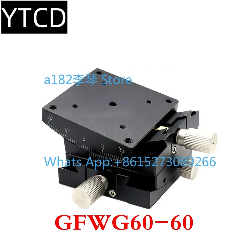 XY Axis GFWG40 GFWG60 Sliding Table Manual Radian Angle Table Goniometer Swing Table Measurement Displacement Radian Platform
