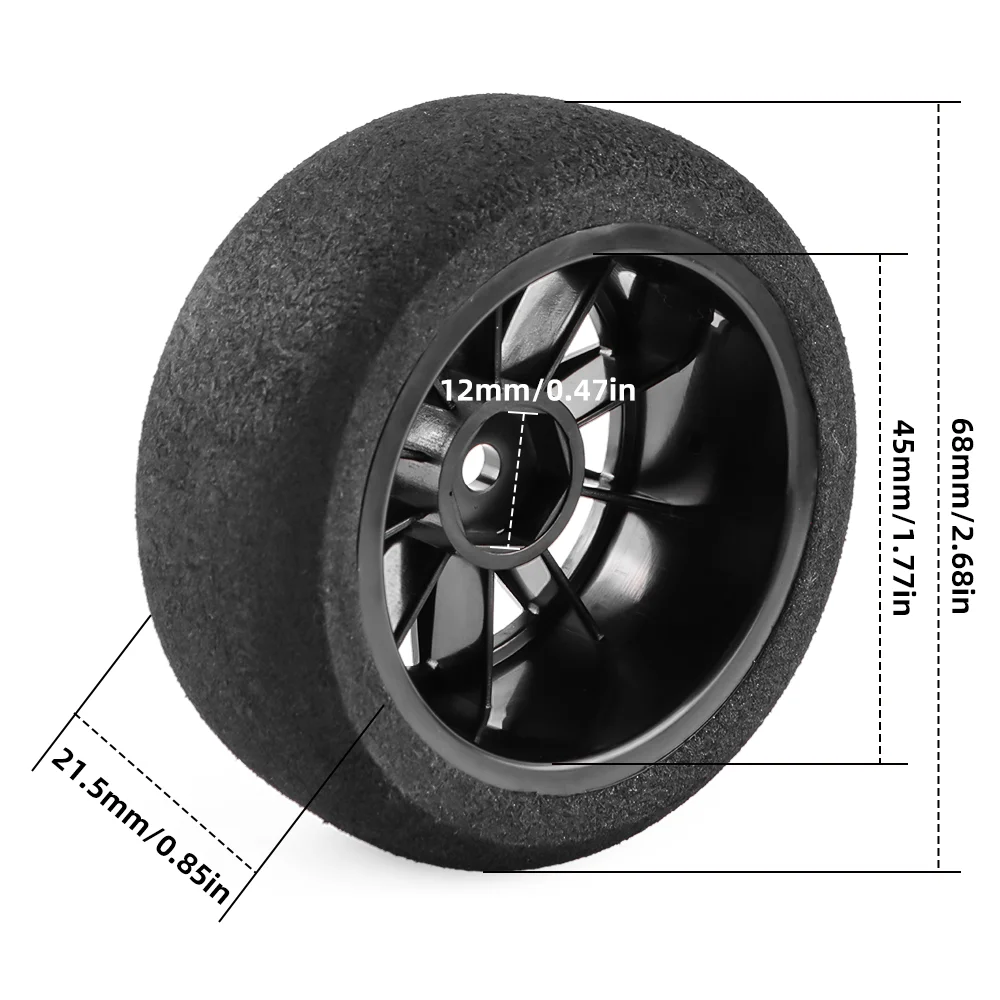Opony piankowe GLOBACT 1/10 do jazdy po asfalcie, plastikowe z felgami, mocowanie 12mm Hex, do tuningu i wymiany w samochodach RC HSP HPI