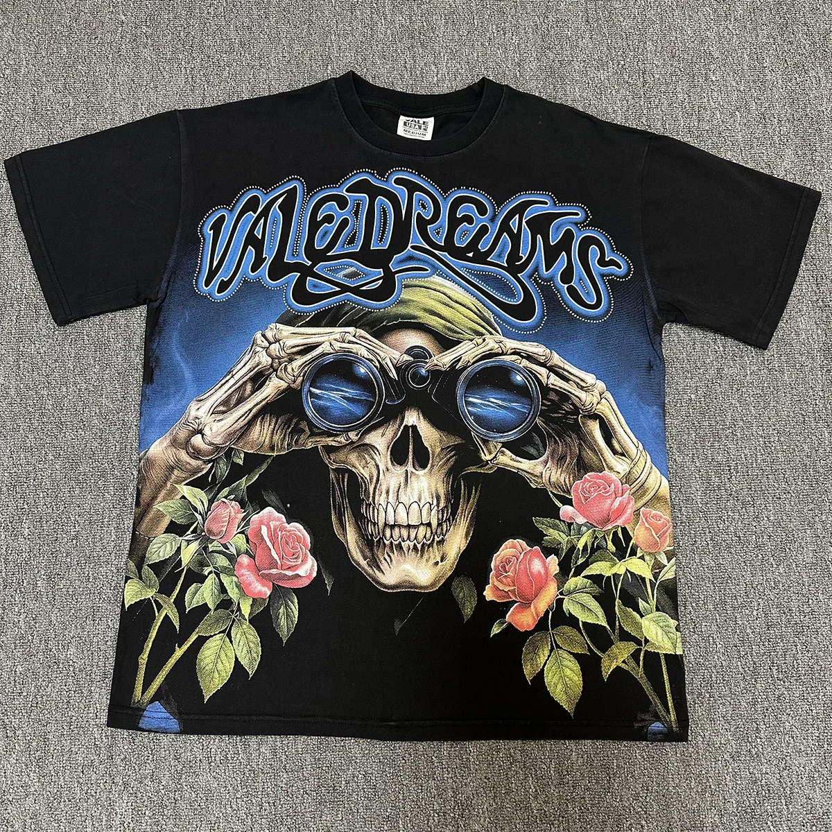 New Fashion Shinning Rhinestone Washed Short Sleeve Tshirts for Men and Women Crew Neck Hot Drill Cotton Top Tees Oversized