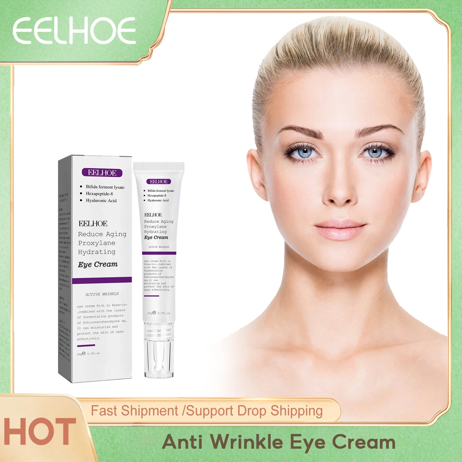 Anti Wrinkle Eye Cream Anti Eye Bags Eliminate Puffiness Improve Fine Lines Delay Aging Hyaluronic Acid Moisturizing Eye Cream