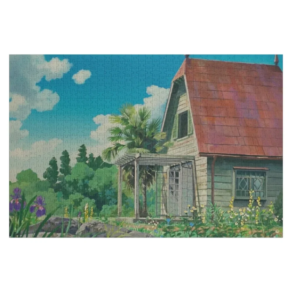 Cottagecore Anime Landscape Jigsaw Puzzle Custom Customizable Gift Personalized Wooden Name Puzzle