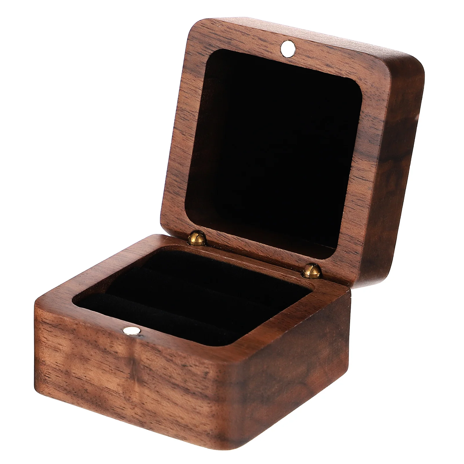 

Ring Gift Box Wooden Jewelry Case for Engagement Wedding Compact Lightweight Ring Holder with Safe Waterproof Interior for Rings