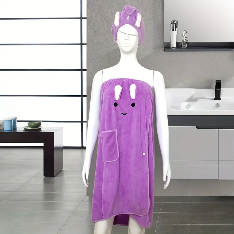 Супермягкий современный набор полотенец, 1 впитывающее полотенце для сушки волос + 1 носимое банное полотенце, принадлежности для ванной комнаты, принадлежности