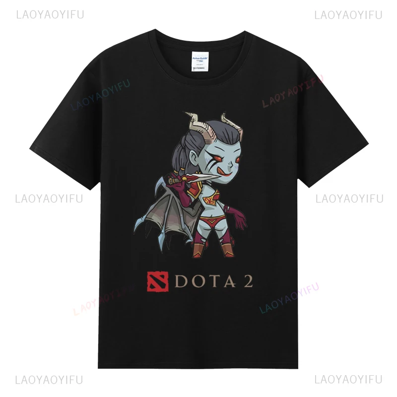 رجل تي شيرت DOTA 2 Camiseta القطن الخالص Crewneck الشهيرة لعبة تي شيرت عادية كول المحملة لعبة عشاق الهدايا قميص الجرافيك تي شيرت
