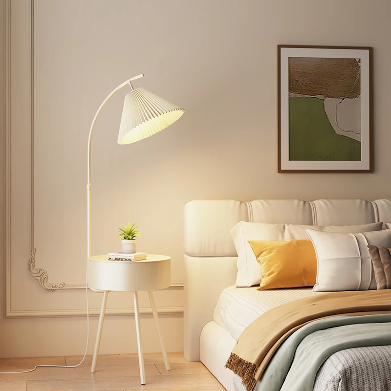 

Coffee table floor lamp living room sofa next ins Internet celebrity Nordic bedroom bedside table with storage bucket integrated