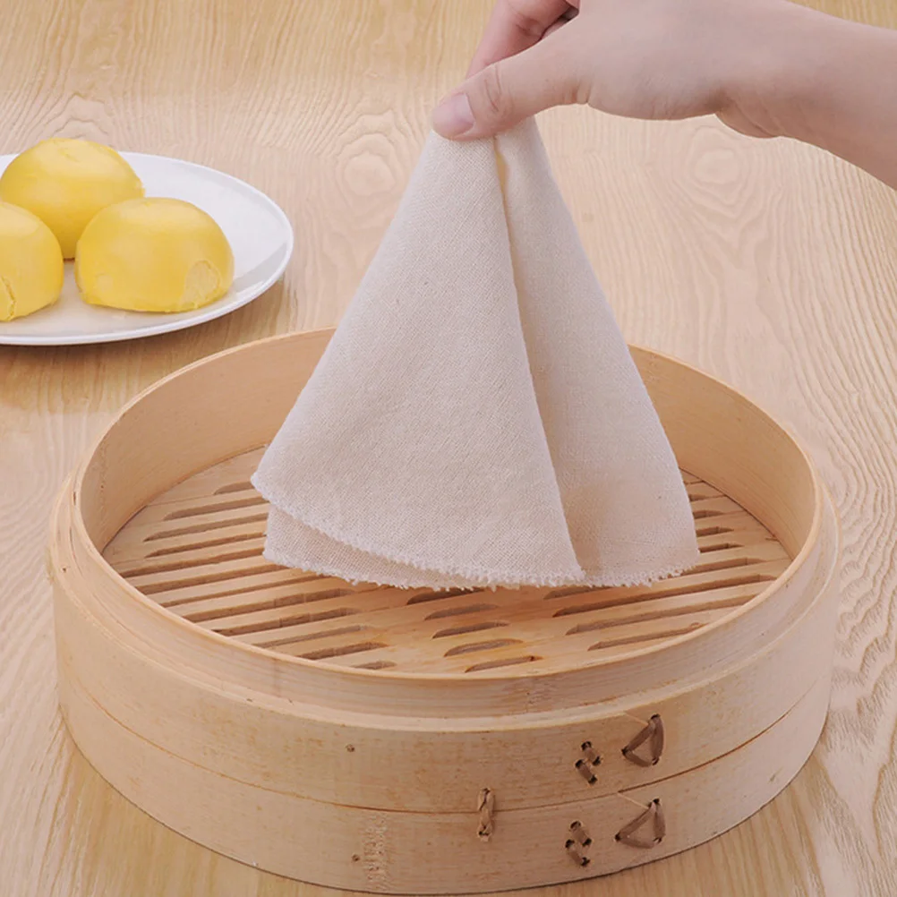 

1Set Steamer Cloth Pure Cotton Filter Pad for Steamed Bun Dumplings Steamer Mesh Pad Liners Dumplings Mat