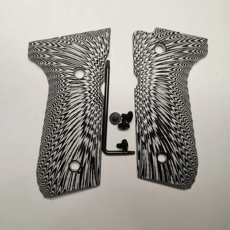 Imagem -06 - Apertos Beretta 92fs Apertos Tamanho Completo 92 fs m9 92a196a192 Inox Pistola Apertos Parafusos Incluídos Sunburst Textura Escalas Remendo Par G10
