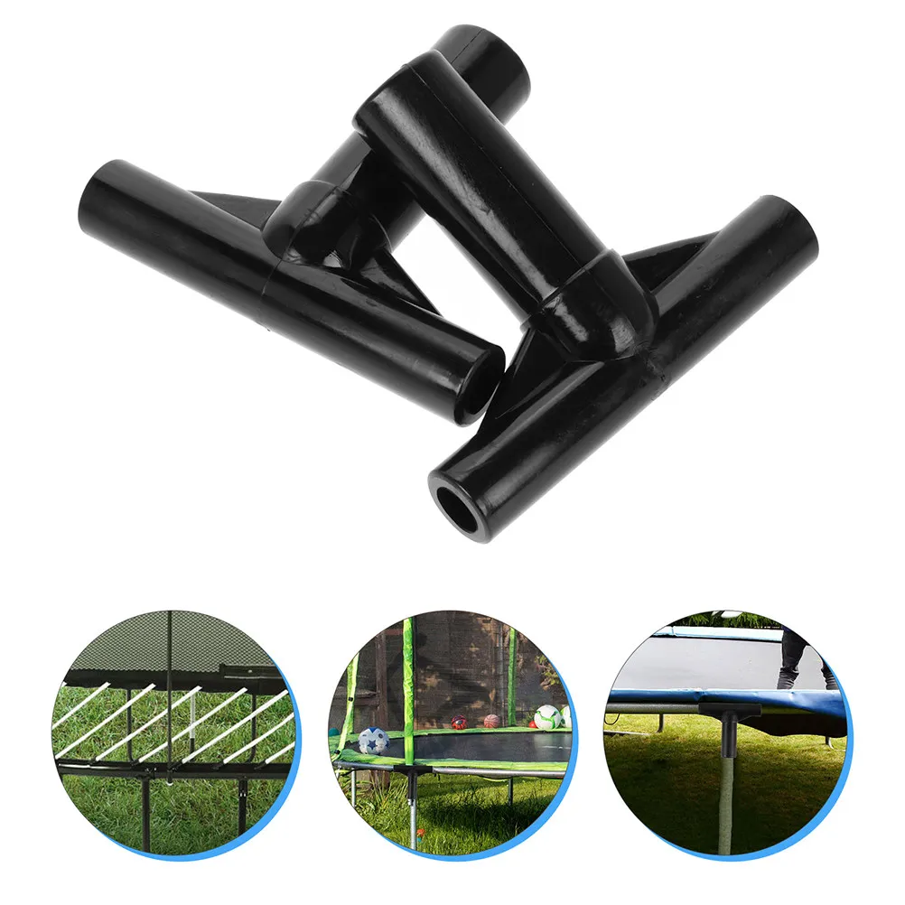 6Pcs Trampoline T-Connector Accessories Heavy-Duty Plastic T-Tube Sleeves for Pole Connection Stability Injury Prevention