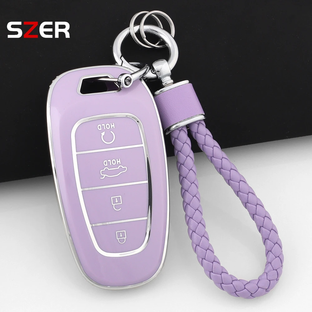 

4-кнопочный новый чехол для автомобильного ключа из ТПУ для Hyundai Tucson Solaris Sonata Hybrid NEXO NX4 Santafe dn8 2020 2021 2022 аксессуары