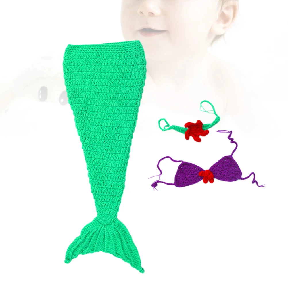 

Baby Photo Props Newborn Outfit Costume Knitted Clothing Girl Photography Studio Supplies Mermaid Design Comfortable Quality