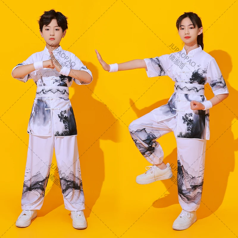 2023 chinese traditional costume for children kids wushu suit kung fu tai chi uniform martial arts performance exercise clothes