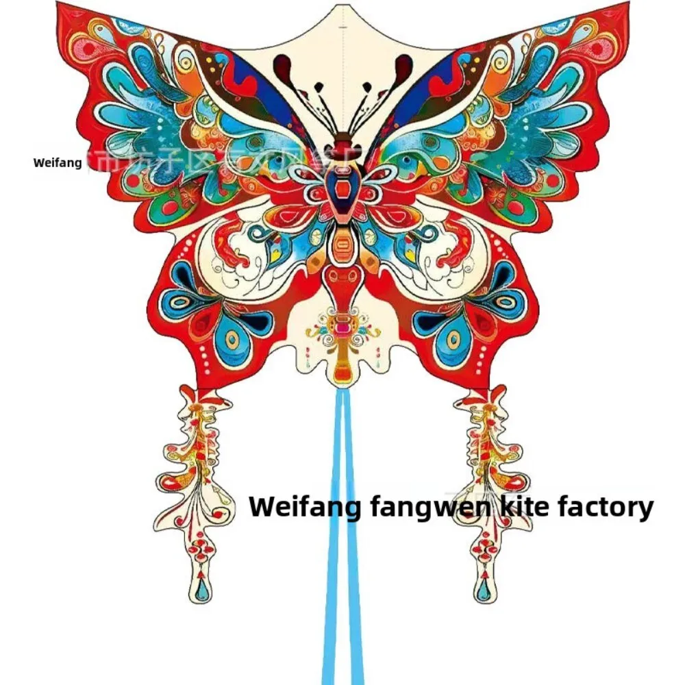 Cometa de mariposa de cola larga para niños y adultos, diseño triangular 3D, cometa empalmada de alto rendimiento para diversión con vuelo al aire libre