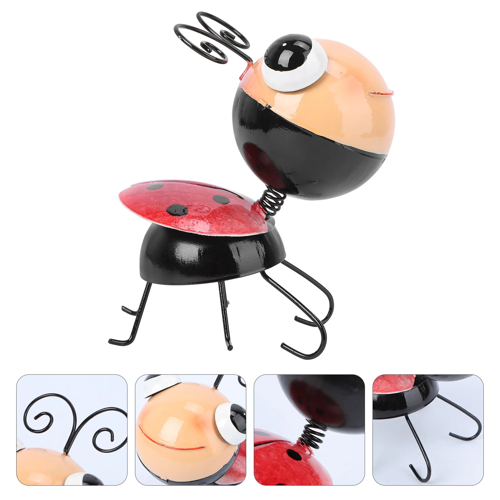 Wrought Iron Ladybug outside Kids Toys Decor Garden Decoration Ornament Metal Wall Park Adornment Yard Figurine Child Crafts