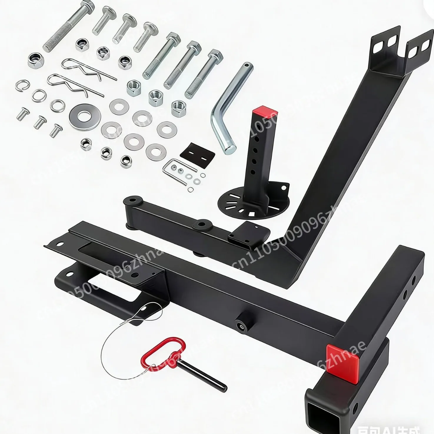 Universal Spare Tire Rack Carrying Bracket Trolley Trailer Bar Square Mouth Installation Foldable and Pull-out