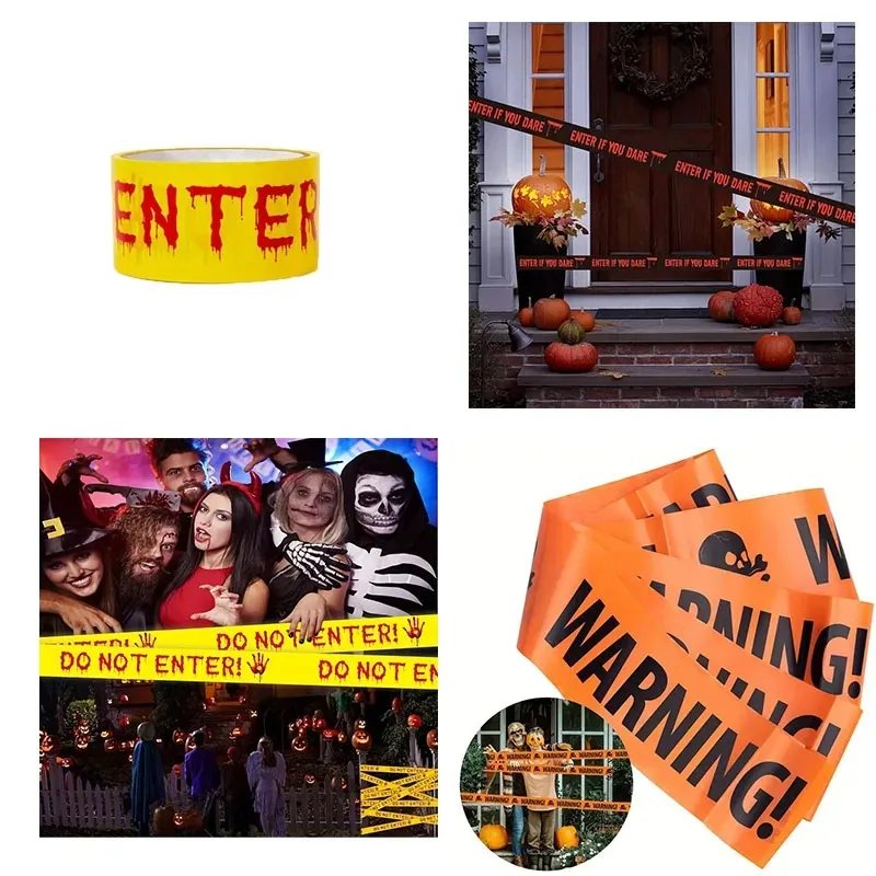 Halloween-Isolations-Warnband mit Totenkopf-Design, perfekt für Szenendekoration, Party-Requisiten, thematische Versorgung, gruselige Veranstaltungen