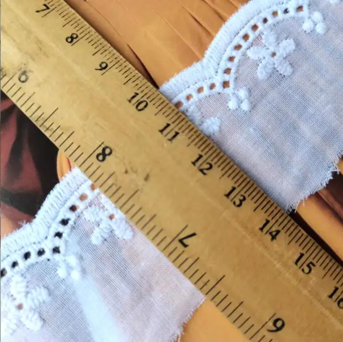 5 متر نقية بيضاء العاج القطن المطرزة الدانتيل تقليم شبكة القطن القماش DIY بها بنفسك الخياطة الحرفية دمية الملابس والاكسسوارات 4 سنتيمتر #2