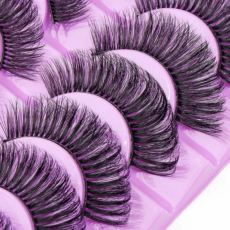 10 ペア 5D ロシアボリュームつけまつげふわふわドラマチック 20 ミリメートルまつげナチュラルルック再利用可能なストリップクラスターエクステンションメイクアップセット