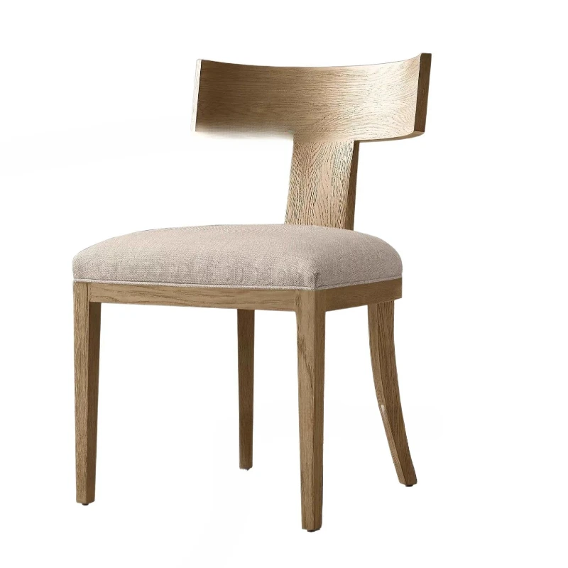 

Solid wood oak dining chair country retro French style casual single