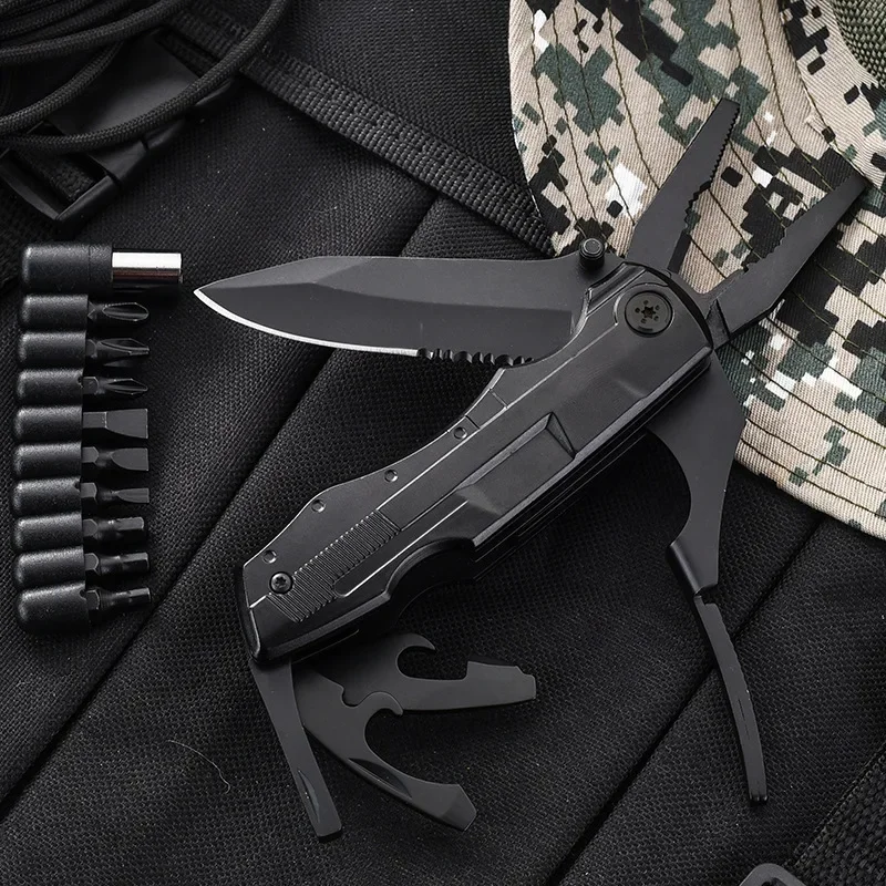 Hot Sale Multifunction Stainless  Pocket Knife Pliers Folding Pliers Multi-tool  Portable Fold Outdoor Multipurpose Repair Tools