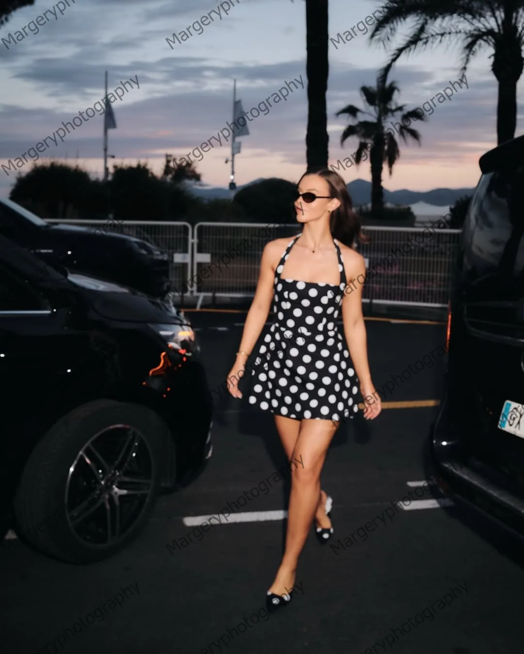 Hlater Sommer-Minikleid mit schwarzen Punkten, sexy Satin, Cocktailparty-Kleider, modischer Taft, A-Linie, Festzug-Abschlussballkleider