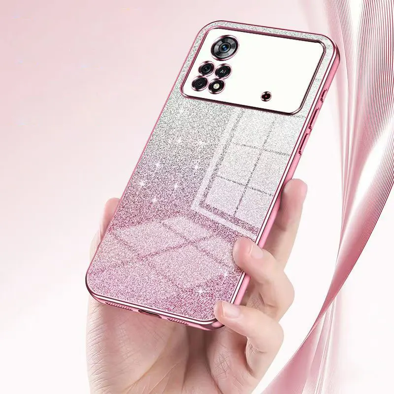 

M4pro Fashion Plating Bling Glitter Case For Xiaomi poco M4 pro 4G 5G C55 C65 M3 M5S F3 Redmi 13 A3 Shockproof Shiny Case Cover