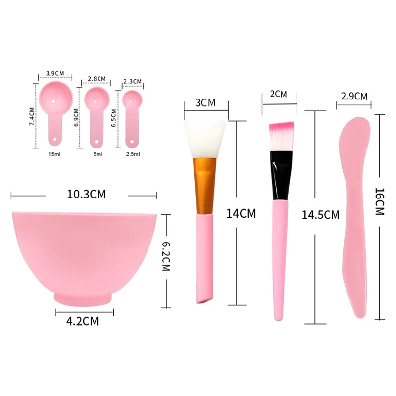 7 قطعة/المجموعة فرشاة الوجه قناع السلطانية قاعدة الملاعق قناع فرشاة بار DIY أدوات التجميل خلط العناية بالبشرة لوازم ماكياج امرأة فرشاة سيليكون