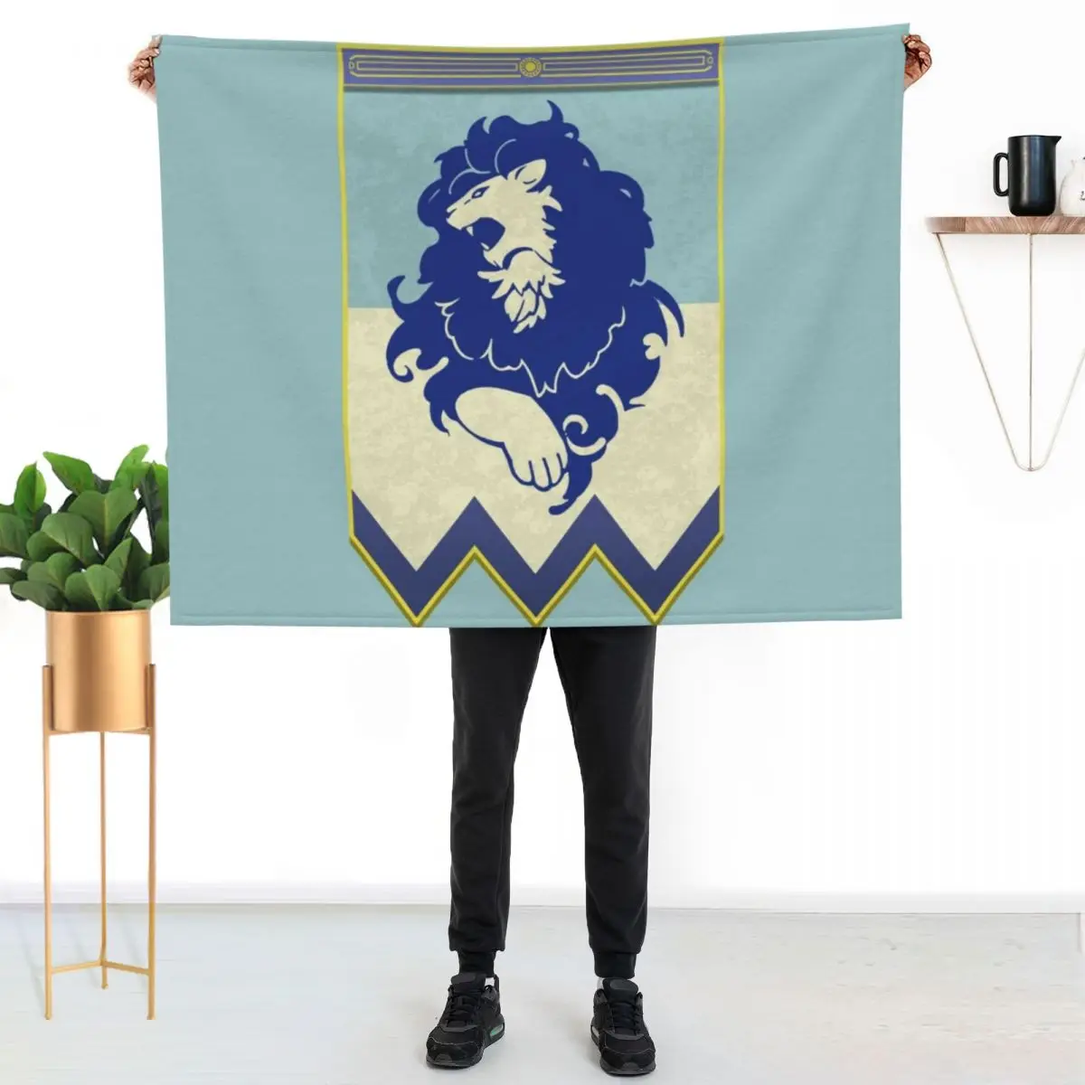 Fire Emblem 3 Houses: Blue Lions Banner Throw Blanket Luxury St anime blankets ands Blankets For Sofas Nap Blankets