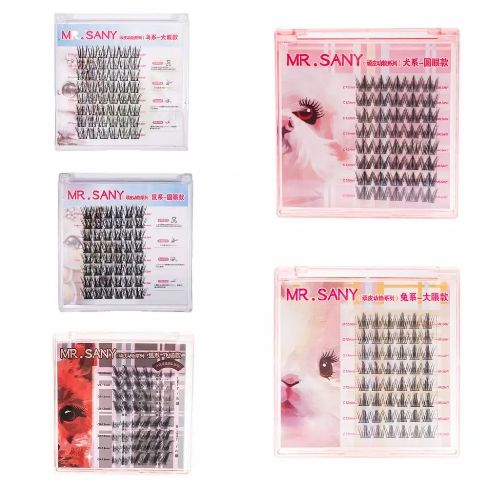 Zachte DIY Gesegmenteerde Valse Wimper Manga Lieve zelfklevende Wimpers Harde Steel Imiteren Dieren Lijm Gratis Valse Wimpers make-up