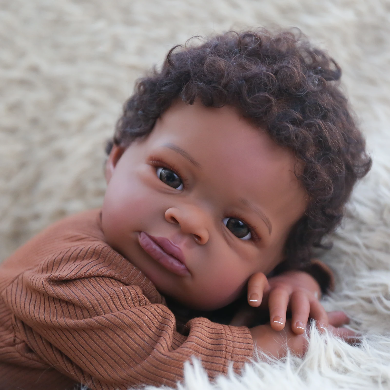 Reborn Baby Dolls Black - 20 Inch Realistic African American Reborn Boy, Lifelike Newborn Doll That Look Real Weighted Soft Body