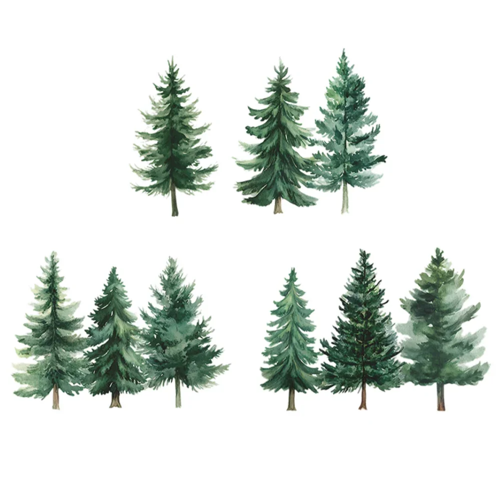

Christmas Tree Wall Stickers Cartoon Pine Tree Forest Living Room Bedroom Sofa Backdrop Wall Decor