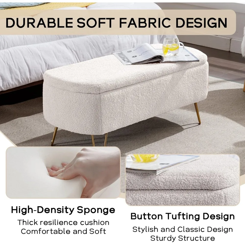 مقعد عثماني للتخزين بنمط عتيق، مقعد مدخل منجد، مقعد تخزين للسرير ذو أرجل ذهبية، مقعد تخزين مبطن