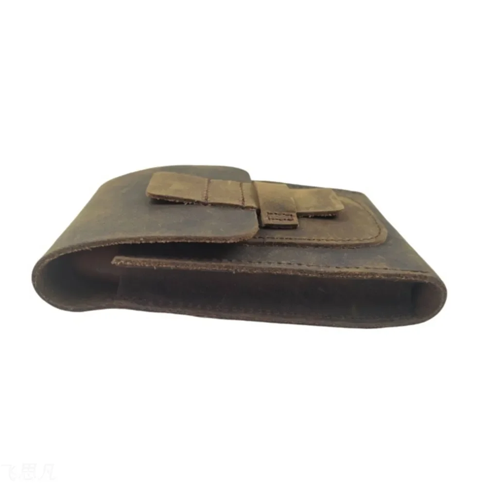 Portable Genuine Leather Cigar Travel Case Storage with Matching Cigar Cutter Scissors Durable Smoking Pipe Accessory view 4