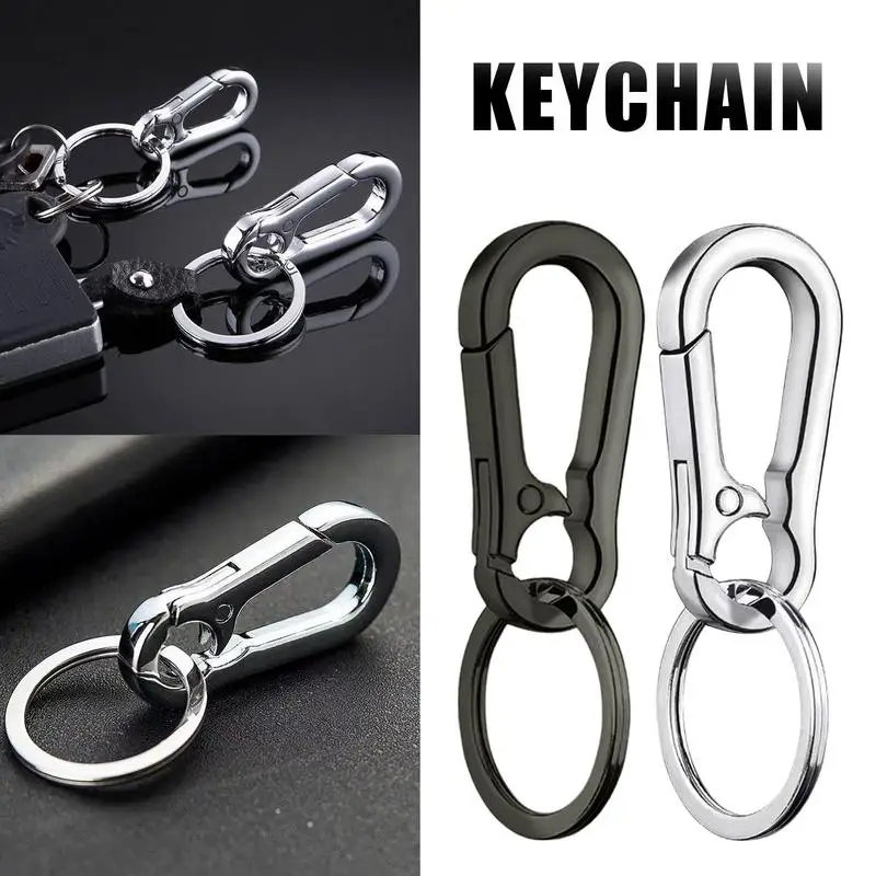 1PC Langlebig Auto Schlüsselbund Einteiliges Form Leichtes Material Edelstahl Schnalle Haken Outdoor Karabiner Form Schlüssel Ring