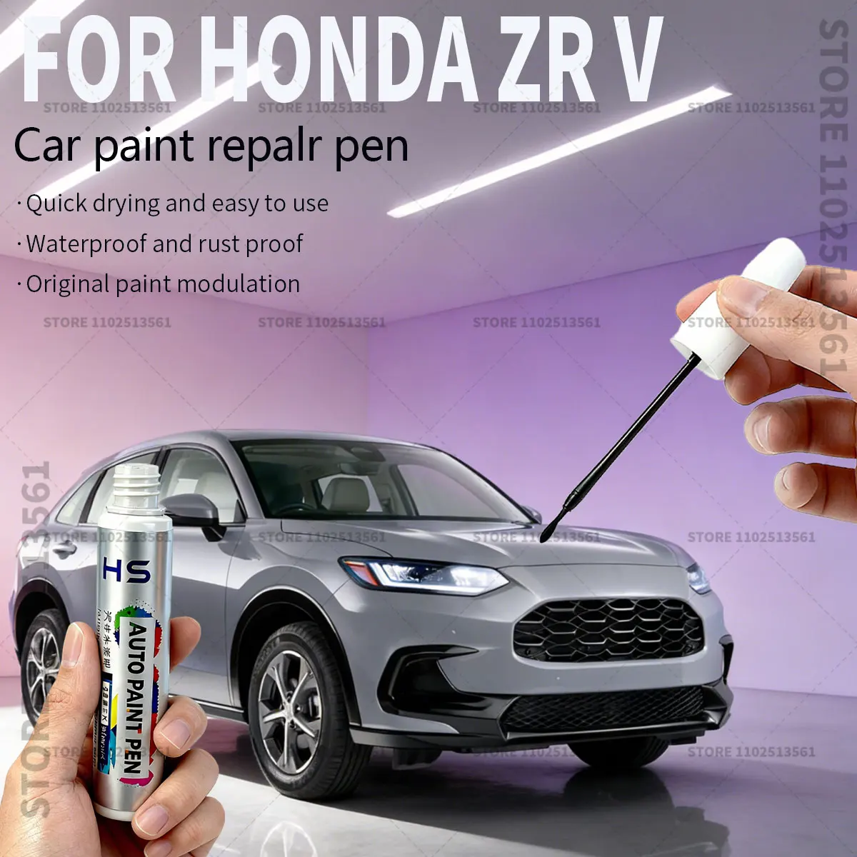 

Ручка-корректор для ремонта краски Honda ZR-V, средство для удаления царапин, аксессуары для автомобиля DIY, цвета: черный, синий, серый, розовый, черный платиновый, белый перламутр