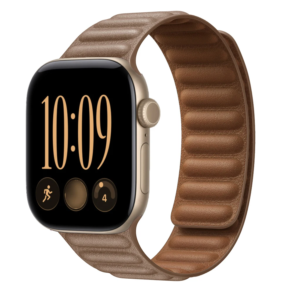Lederarmband für Apple Watch 44mm 45 40 38 42mm Magnetisches Schlaufenarmband iWatch Series SE 12 6 7 8 9 2 46mm Ultra4 49mm Armband