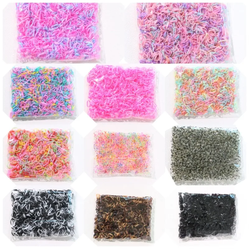 500 Stück Einweg-Haargummi mit Beuteln für Kinder, kleines Gummiband, Haargummi, Haarschmuck