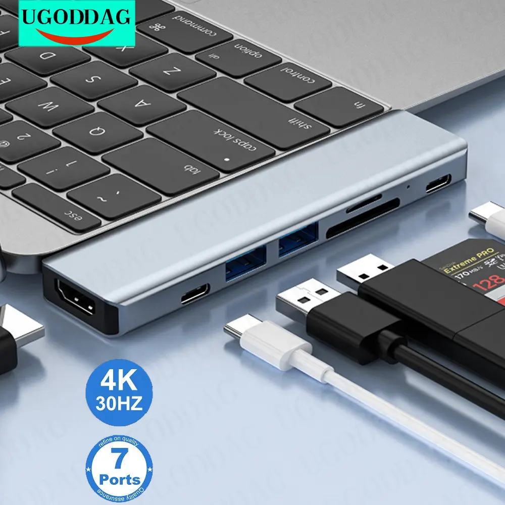 

USB C HUB To 4K HDMI-Compatible Docking Station For Macbook Pro Air Type-C 3.1 PD Splitter Thunderbolt 3 TF SD Reader Adapter M1