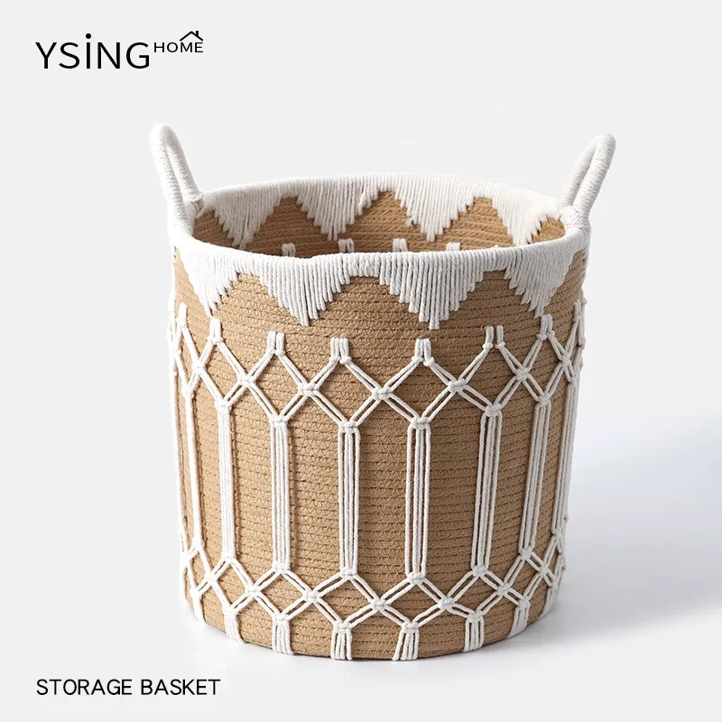 

Woven laundry basket Handmade imitation rattan storage basket Household oversized storage Bathroom toilet Laundry