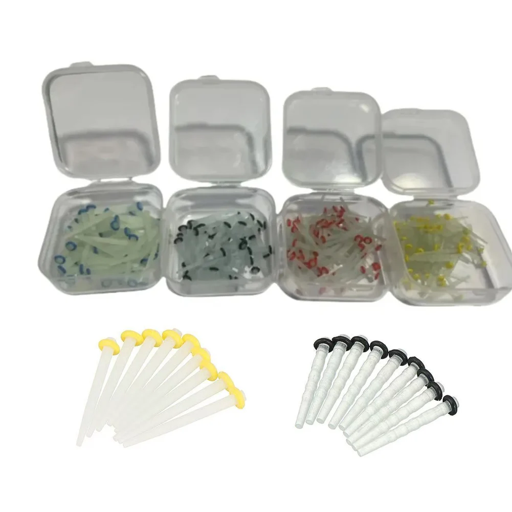 100Pcs/kotak Tiang Serat Gigi Sekrup Tiang Kaca Kuarsa 1.2/1.4/1.6/1.8mm Restorasi Gigi Perbaikan Gigi Komposit Bonding Pile