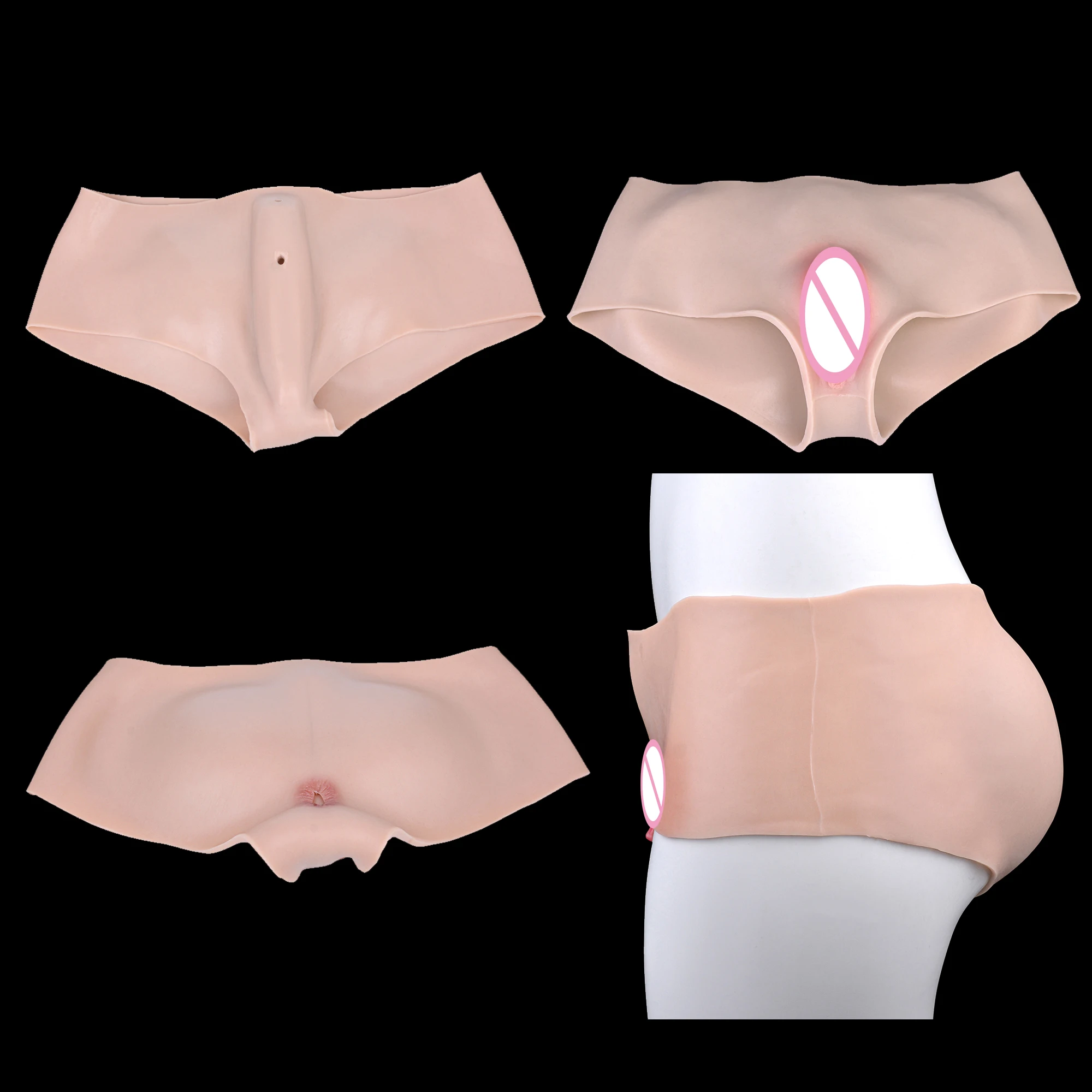 FAAK Multi styles Silicone Panties for Transgender Crossdresser Realistic Insertable Vagina Panties Hiding Gaff Boxer Briefs view 4
