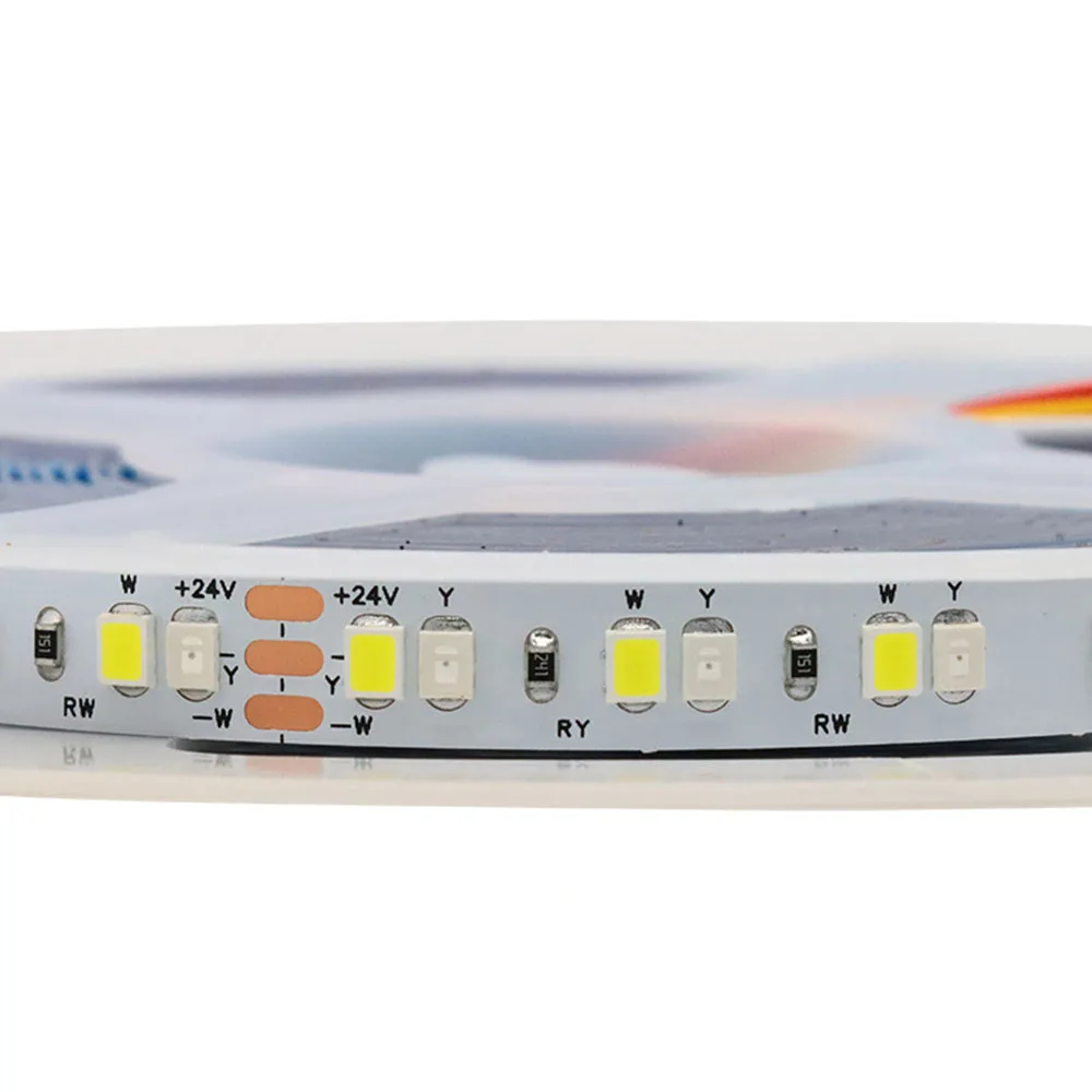 5m CCT LED Strip Lights DC24V 10mm 168leds/m 2835 SMD Dual Color Led Tape Dimmable Warm White/Yellow+Ice Blue White/Red+Blue