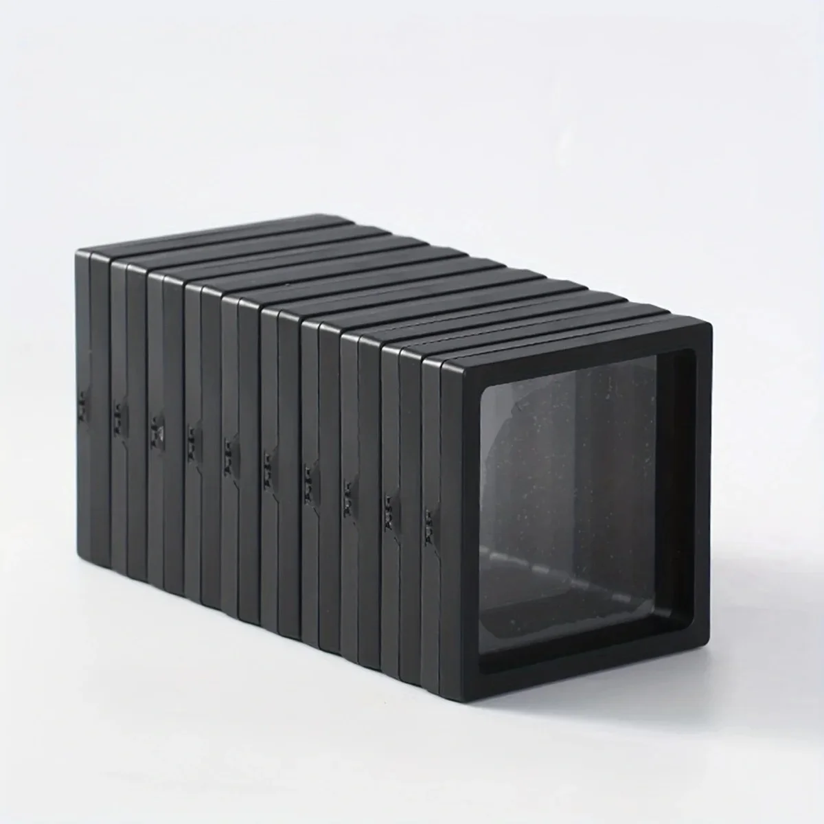 صندوق عرض عائم شفاف، صندوق تغليف مجوهرات من البلاستيك، مجوهرات، قلادة، خاتم، وصندوق تخزين قابل للجمع #6