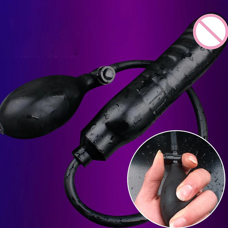 For Men & Women Premium Comfort Dilator Inflatable Anal Plug With Metal Ball Extra Large Prostate Massager G-Spot Stimulator - view 3