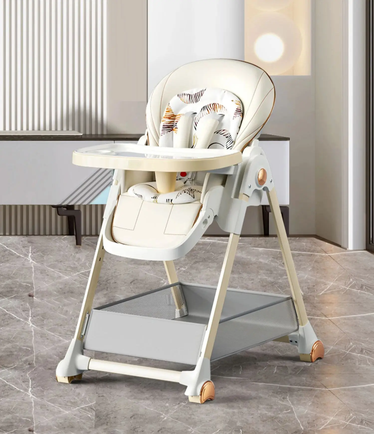 Baby chair Baby feeding chair Baby dining table chair High chair for feeding children's folding dining chair with wheel