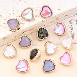 High Quality 10MM Small Buttons Sewing Metal Buttons Love Heart Craft Scrapbooking for DIY Clothes Shirts Cardigan Needlework